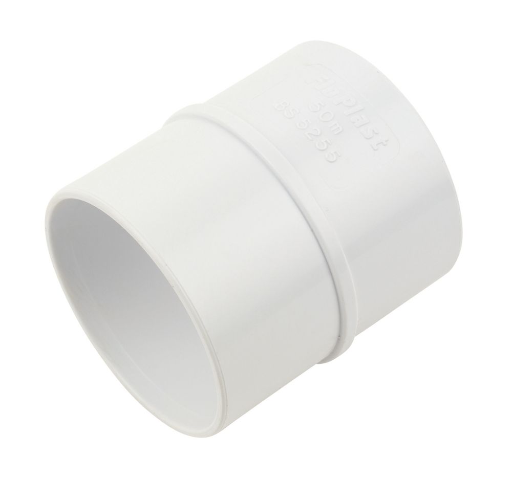 FloPlast Straight Coupling 50mm x 50mm White Screwfix