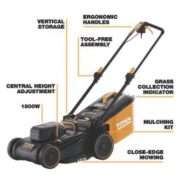 Titan  1800W 43cm Lawn Mower 230V