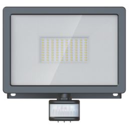 LAP Weyburn Outdoor LED Floodlight With PIR Sensor Black 50W 5000lm