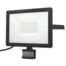LAP Weyburn Outdoor LED Floodlight With PIR Sensor Black 50W 5000lm