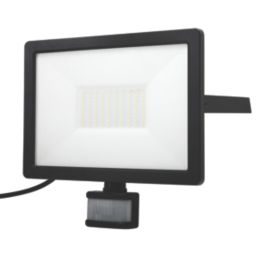 LAP Weyburn Outdoor LED Floodlight With PIR Sensor Black 50W 5000lm