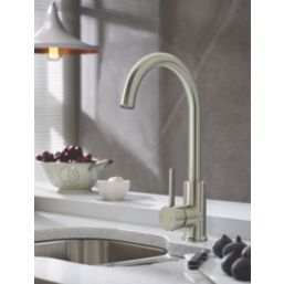 Highlife Bathrooms Eco Single Lever Sink Mixer Brushed Steel