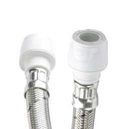 Hep2O Push-Fit Keyless Flexi Tap Connector 15mm x 15mm x 500mm 2 Pack