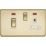 Knightsbridge  45A 2-Gang DP Cooker Switch & 13A DP Switched Socket Polished Brass with LED with White Inserts