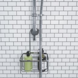 Croydex  1-Tier Hook-Over Shower Caddy Chrome