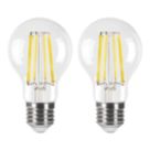 LAP  E27 A60 LED Light Bulb Clear 806lm 3.8W 2 Pack