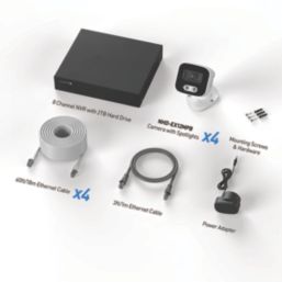 Swann SWNVK-8EX412MPB-EU 2TB HDD 8-Channel 4K NVR CCTV Kit & 4 x 12MP Indoor & Outdoor Cameras