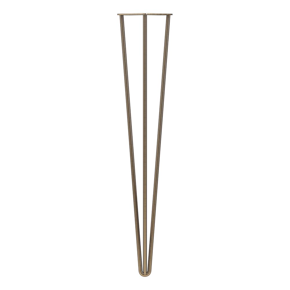 Rothley 3Pin Hairpin Worktop Leg Antique Brass 710mm Screwfix