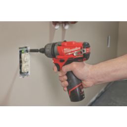 Milwaukee M12 BD-202C 12V 2 x 2.0Ah Li-Ion RedLithium Cordless Sub-Compact  Screwdriver - Screwfix