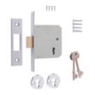 ERA  3 Lever Chrome Effect Mortice Deadlock 64mm Case - 44mm Backset