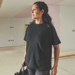 Site Caffery Short Sleeve Womens T-Shirt Black Size 18