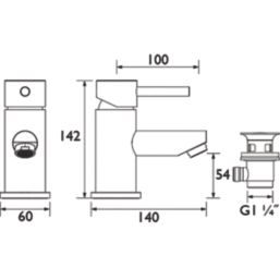 Bristan Blitz Chrome 142mm Cloakroom Lever Mono Basin Mixer Tap  With Clicker Waste