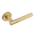 Eclipse Insignia Premium Fire Rated Linear Lever On Rose Door Handle Pair Satin Brass 1 Pair