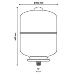 Flomasta Central Heating Expansion Vessel 25Ltr