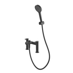 Swirl Bonda Black 192mm Deck Mounted Dual Control Manual Shower Mixer Tap