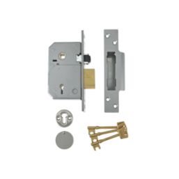 Union Fire Rated  Satin Chrome BS 5-Lever Mortice Sashlock 67mm Case - 40mm Backset