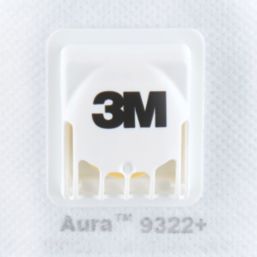 3M 9322+ Aura Cool Flow Comfort Disposable Valved Masks P2 2 Pack