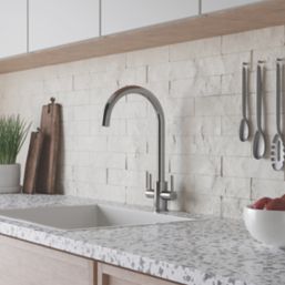 ETAL Dart Twin Lever Kitchen Mixer Tap Polished Chrome