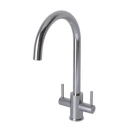 ETAL Dart Twin Lever Kitchen Mixer Tap Polished Chrome