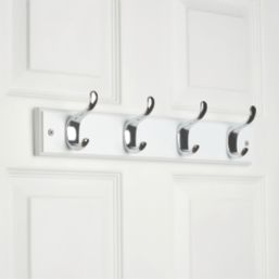 Hardware Solutions 4-Hook Rail White 450mm x 70mm