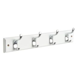 Hardware Solutions 4-Hook Rail White 450mm x 70mm