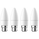 LAP  B22 Candle LED Light Bulb  470lm 4.2W 4 Pack
