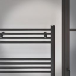 Flomasta 1200mm x 600mm 2101BTU Black Flat  Towel Radiator