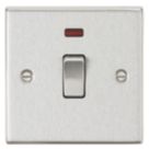 Knightsbridge  20A 1-Gang DP Control Switch Brushed Chrome with LED