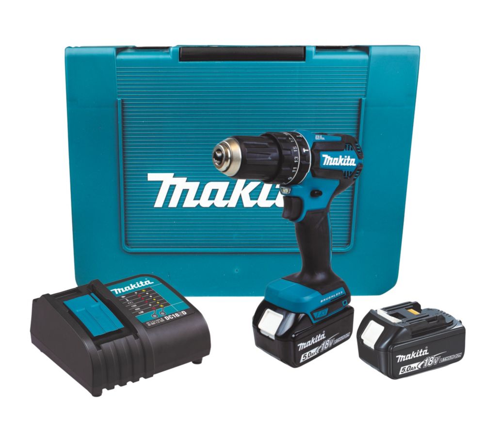 Makita DHP485T001 18V 2 x 5.0Ah Li Ion LXT Brushless Cordless Combi Drill Screwfix