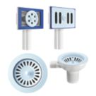 ETAL Sink Strainer Waste with Overflow Blue 90mm