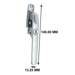 Smith & Locke Reversible Modern Lockable Casement Fastener Satin Chrome