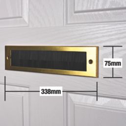 Stormguard Brush Letter Plate Gold 338mm x 75mm