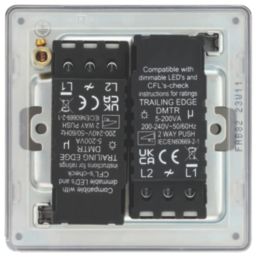 LAP  2-Gang 2-Way LED Dimmer Switch  Antique Brass with Colour-Matched Inserts