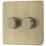 LAP  2-Gang 2-Way LED Dimmer Switch  Antique Brass with Colour-Matched Inserts