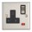 Contactum Iconic 13A 1-Gang DP Switched Socket Outlet Brushed Steel with Neon with Black Inserts