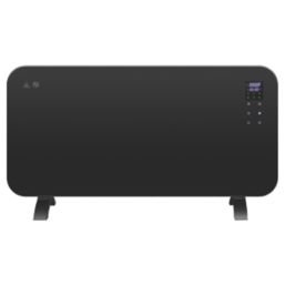 TCP  2kW Electric Portable or Wall-Mounted Glass Panel Heater Black