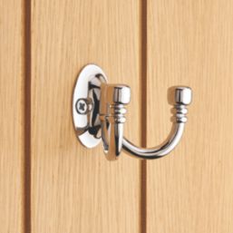 Decohooks Two Prong Wide Ball End Hook Polished Chrome 45mm