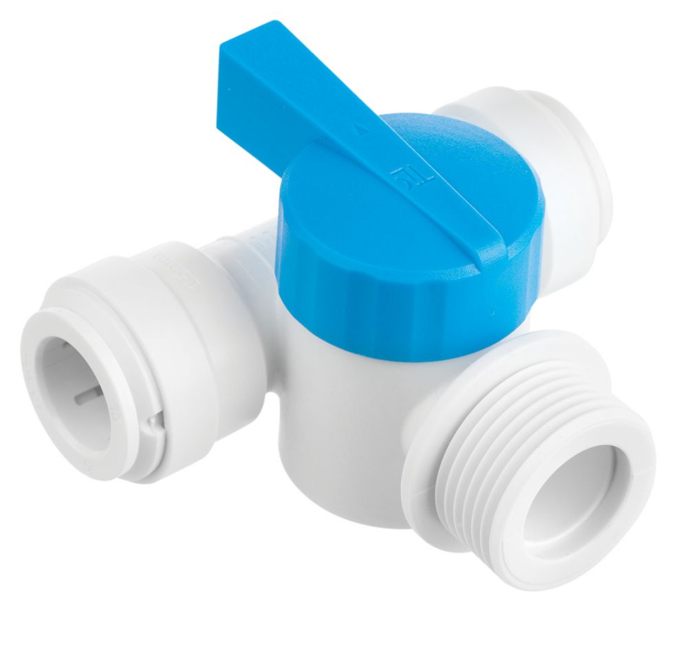 Flomasta PushFit Pipe Fitting Tee 15mm x 15mm x 3/4" Screwfix