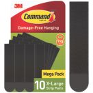 Command Adhesive Black Picture Hanging Strip Extra Large 10 Pack