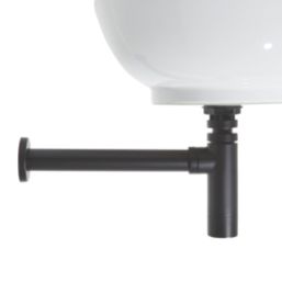 Highlife Bathrooms  Round Metal Bottle Trap Matt Black 50mm