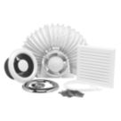 Xpelair AL100 4" Axial Inline Bathroom Shower Extractor Fan Kit  White/Chrome 220-240V