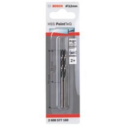 Bosch PointTeQ Straight Shank Metal Drill Bit 3.5mm x 70mm 2 Pack