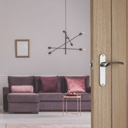 Smith & Locke Bude Fire Rated Latch Lever Door Handles Pair Polished Chrome