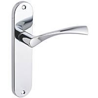 Smith & Locke Bude Fire Rated Latch Lever Door Handles Pair Polished Chrome