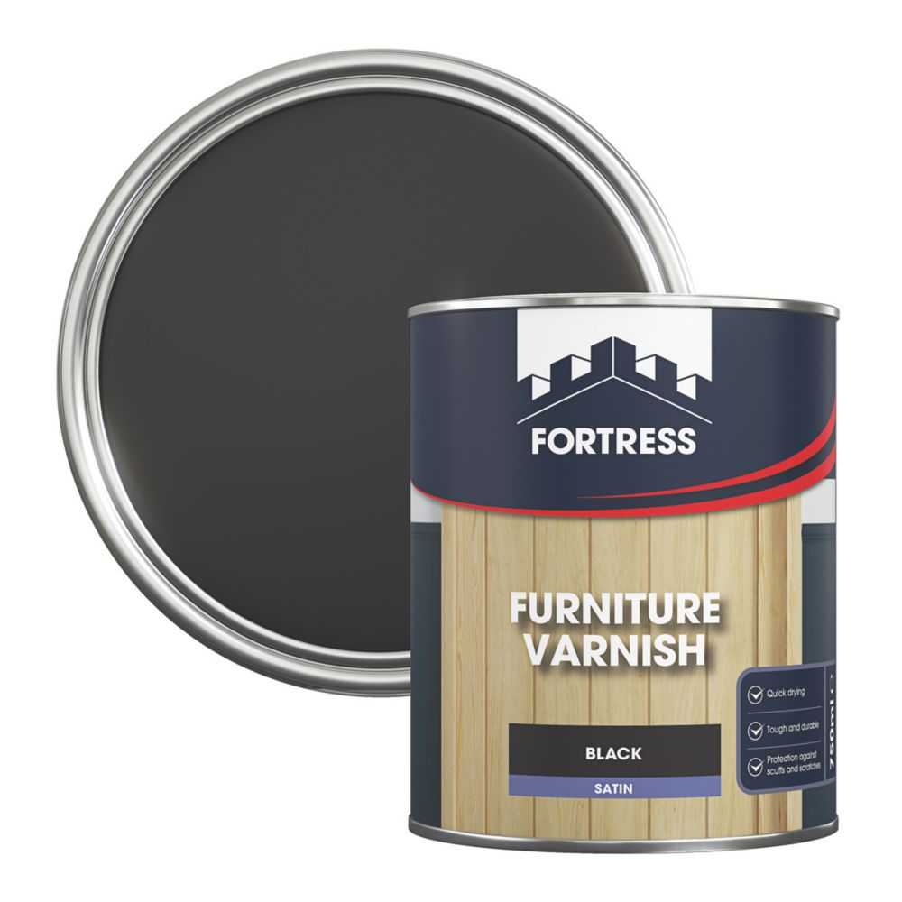 Fortress Black Satin Metal paint, 750ml