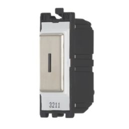 Contactum  20AX Grid DP Key Switch Brushed Steel  with White Inserts