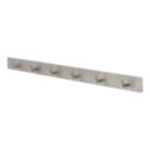 Essentials 6-Hook Pin Rail Satin Stainless Steel 685mm x 45mm