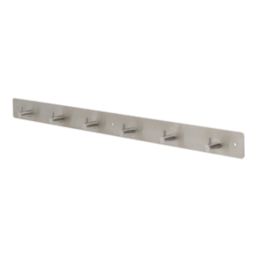 Essentials 6-Hook Pin Rail Satin Stainless Steel 685mm x 45mm