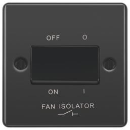 LAP  10AX 1-Gang 3-Pole Fan Isolator Switch Black Nickel  with Black Inserts