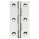 Polished Chrome  Solid Drawn Butt Hinges 64mm x 35mm 2 Pack